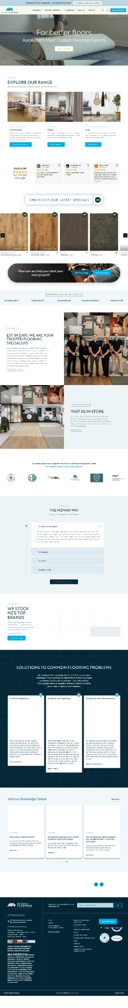 Midway Flooring homepage design