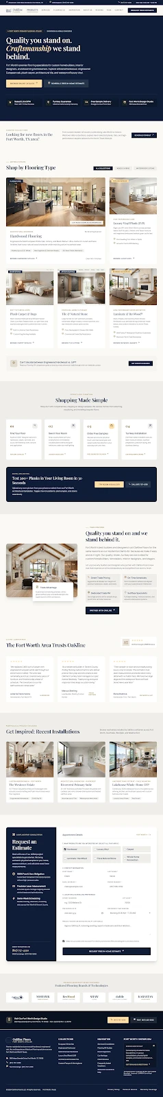 Oakline Floors homepage design